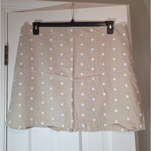 XXL Beige Polka Dot Linen Skirt